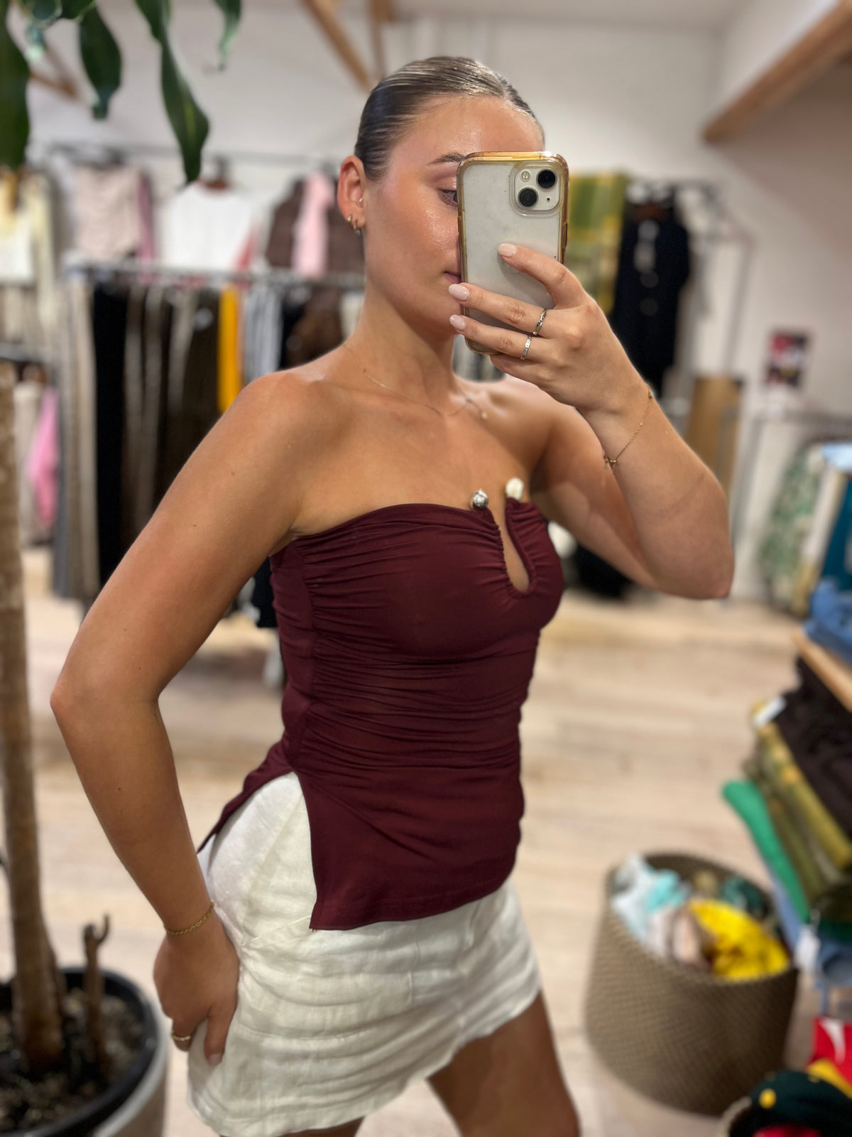 The Shell Tube Top - Burgundy