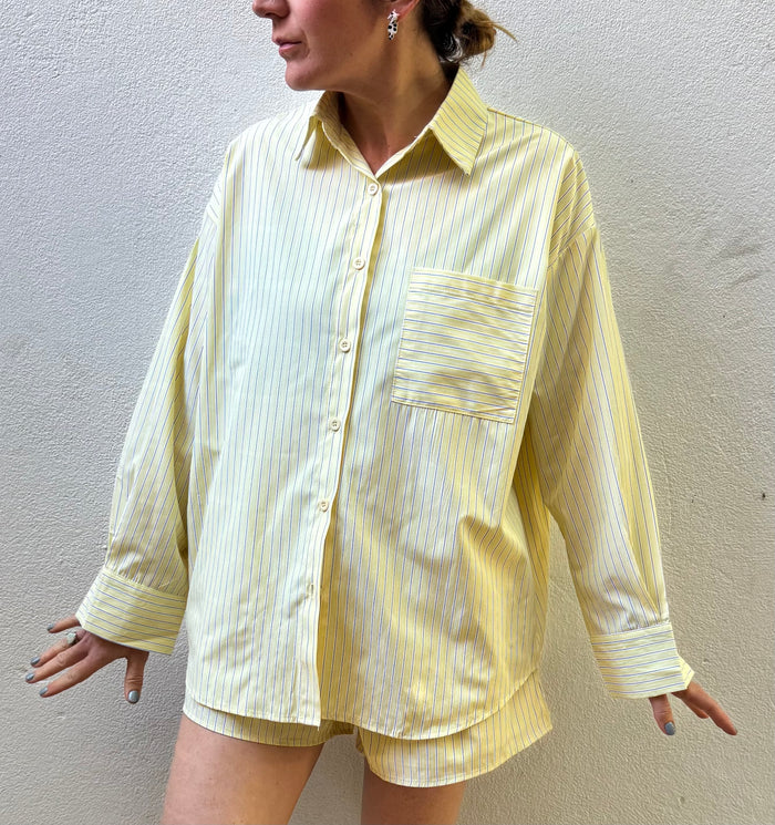 Lemon Stripe Cotton Shorts – By Frankie