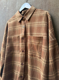 Western Flannel Shirt - Chocolate Brown/ By Frankie