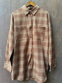 Western Flannel Shirt - Chocolate Brown/ By Frankie