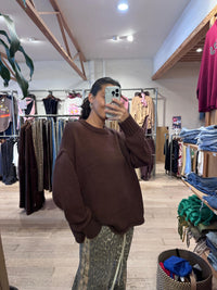 Soft Touch Knit Jumper - Chocolate Brown