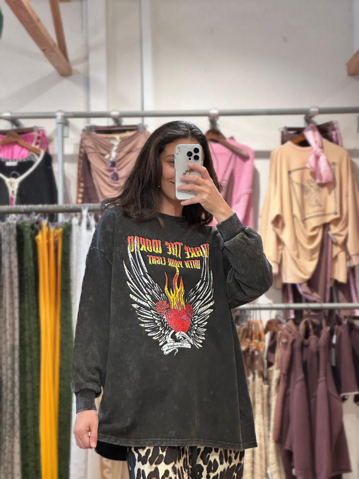 Burning Heart Long Sleeve Top - By Frankie