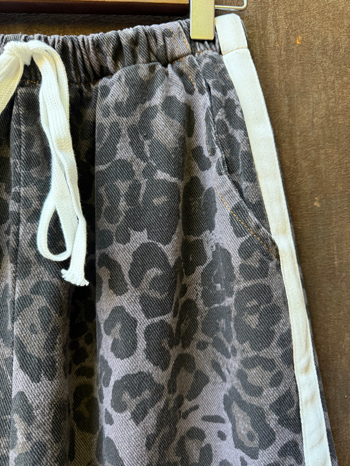 Washed Purple Leopard Racer Jean - White Stripe / By Frankie
