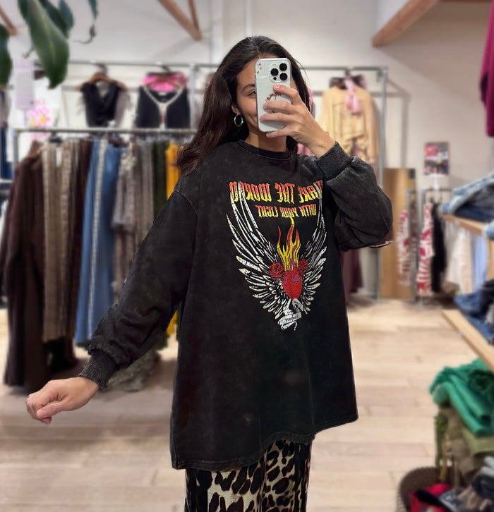 Burning Heart Long Sleeve Top - By Frankie