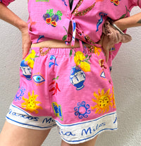 Greek Island Printed Cotton Shorts – By Frankie