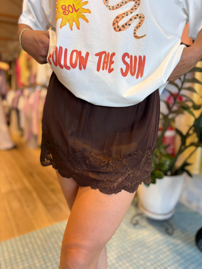Chocolate Lacey Skirt – By Frankie