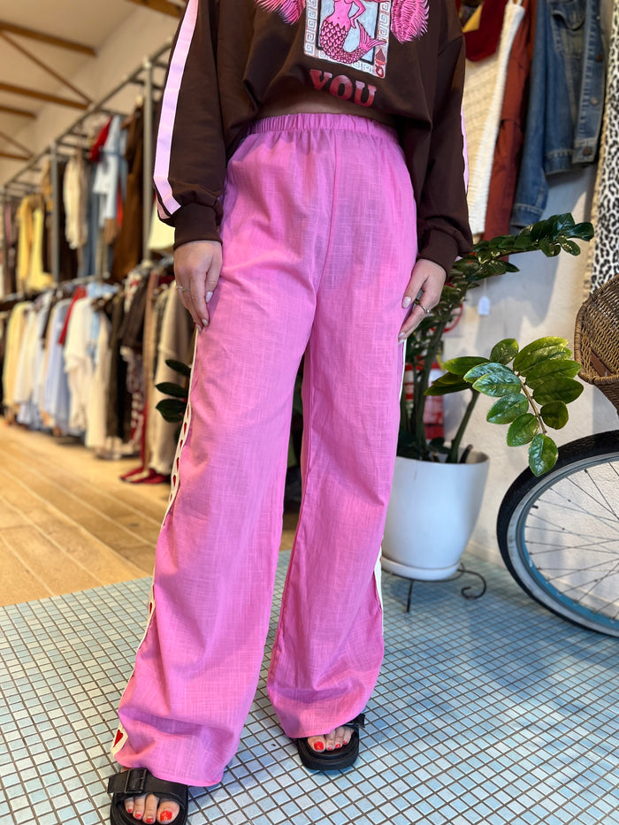 Pink Love Hearts Pant / By Frankie