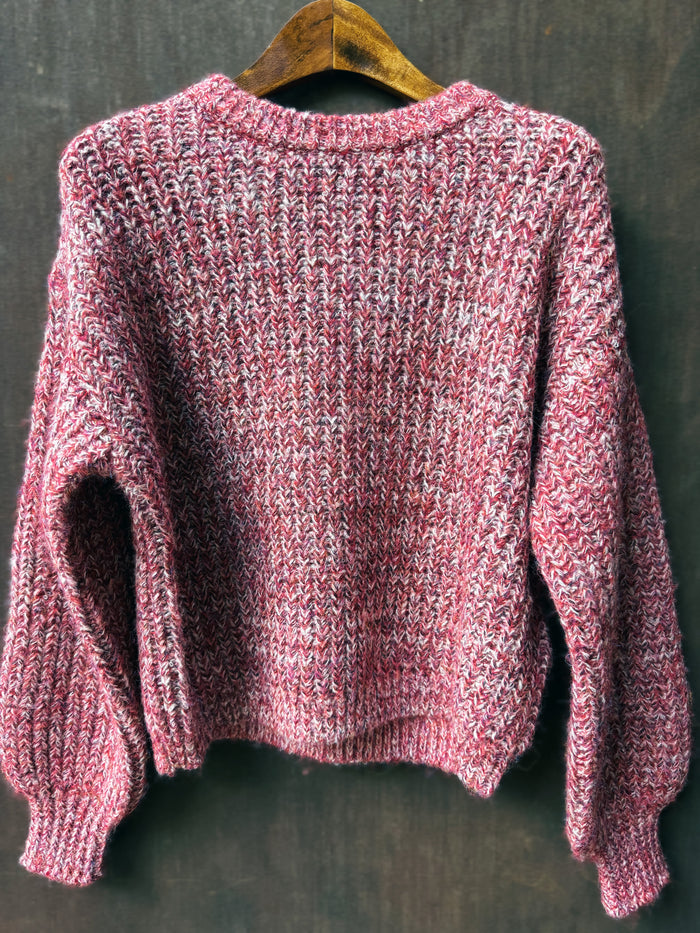 Mixed Yarn Knit - Red Marle