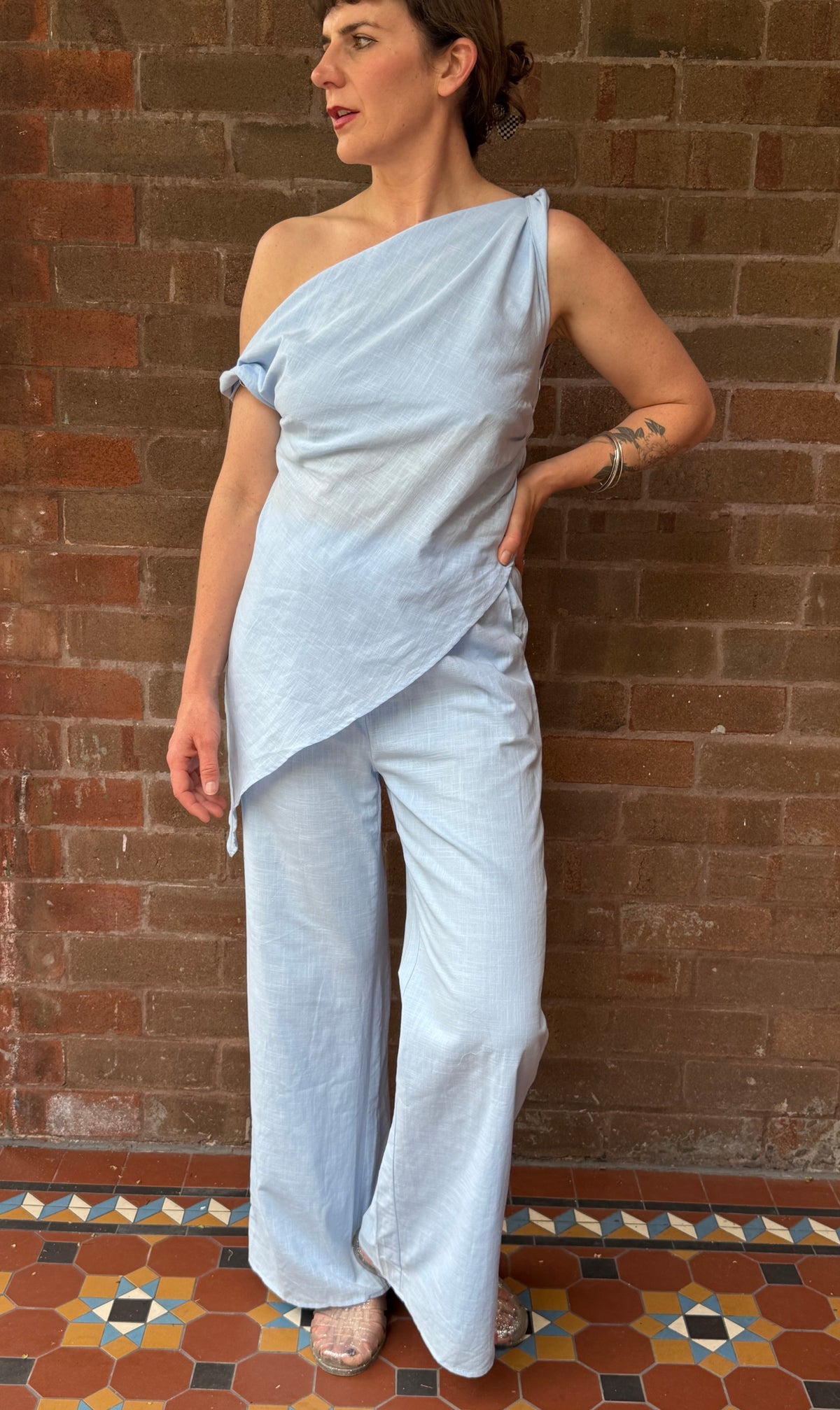 Baby Blue Off-Shoulder Cotton Top – By Frankie
