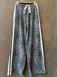 Washed Purple Leopard Racer Jean - White Stripe / By Frankie