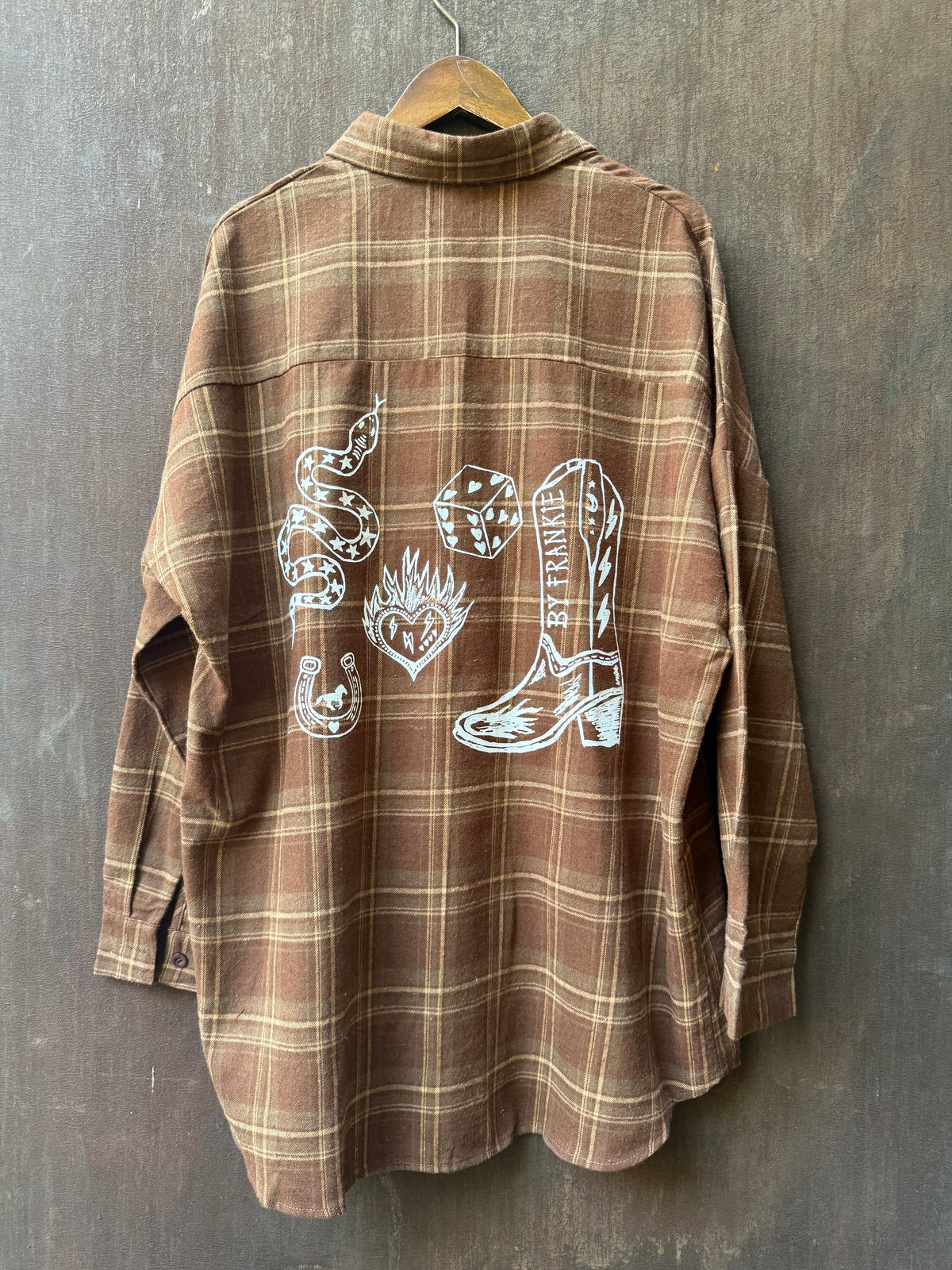 Western Flannel Shirt - Chocolate Brown/ By Frankie