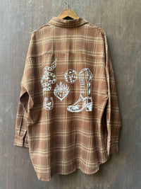 Western Flannel Shirt - Chocolate Brown/ By Frankie