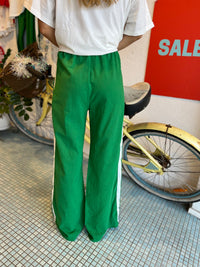 Racer Linen Pant- Green/ By Frankie