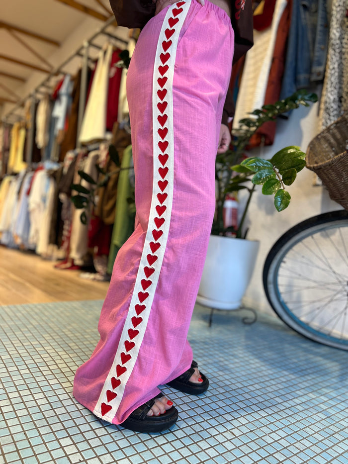 Pink Love Hearts Pant / By Frankie