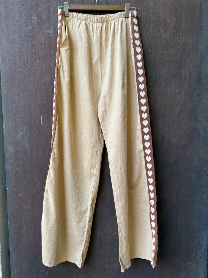 Love Hearts Pants - Beige / By Frankie