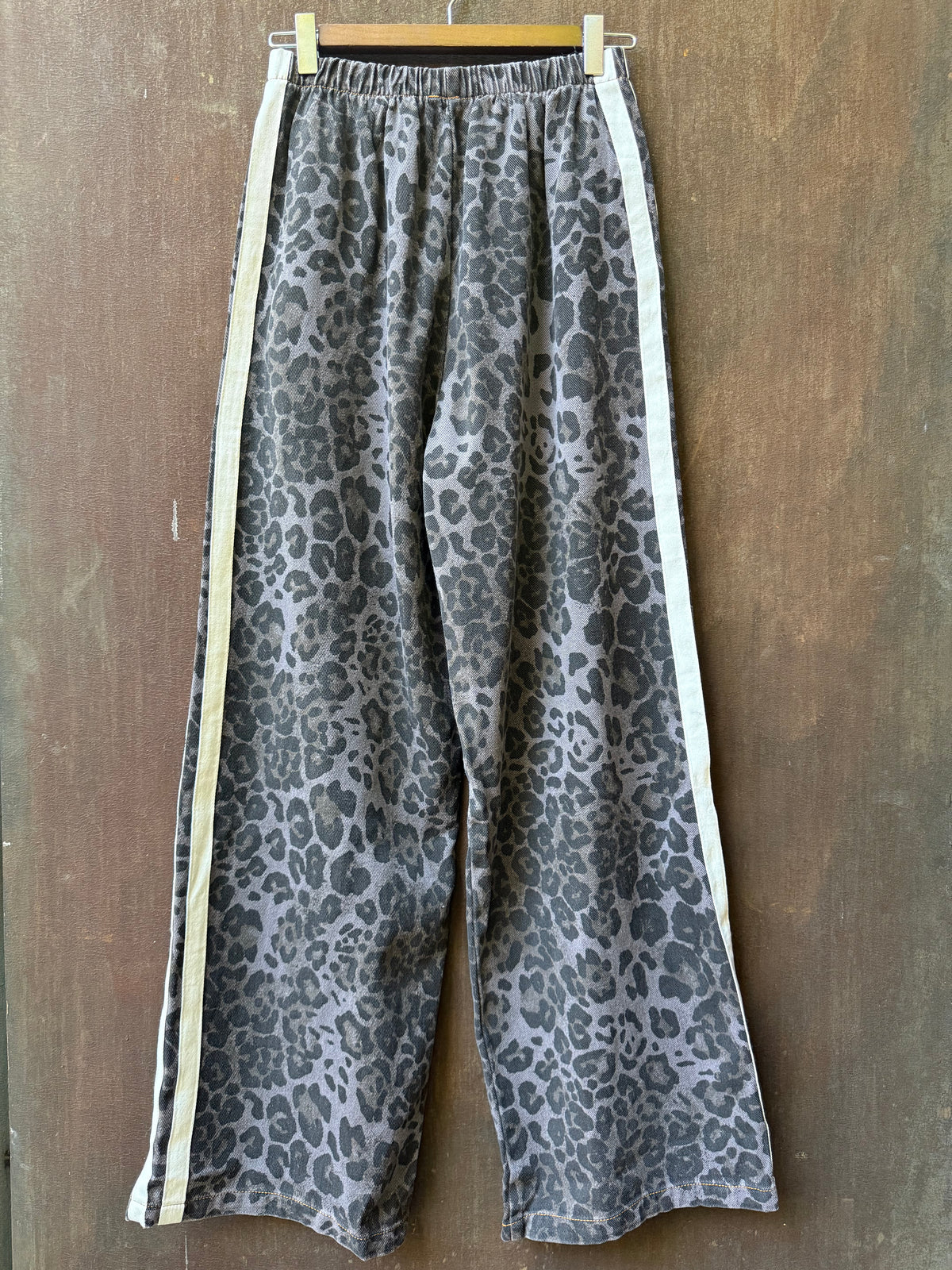 Washed Purple Leopard Racer Jean - White Stripe / By Frankie