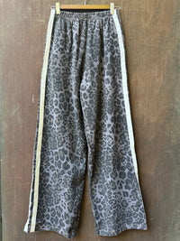 Washed Purple Leopard Racer Jean - White Stripe / By Frankie