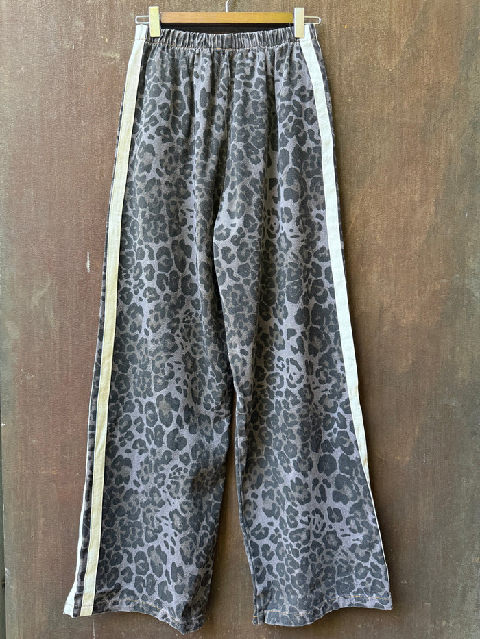 Washed Purple Leopard Racer Jean - White Stripe / By Frankie