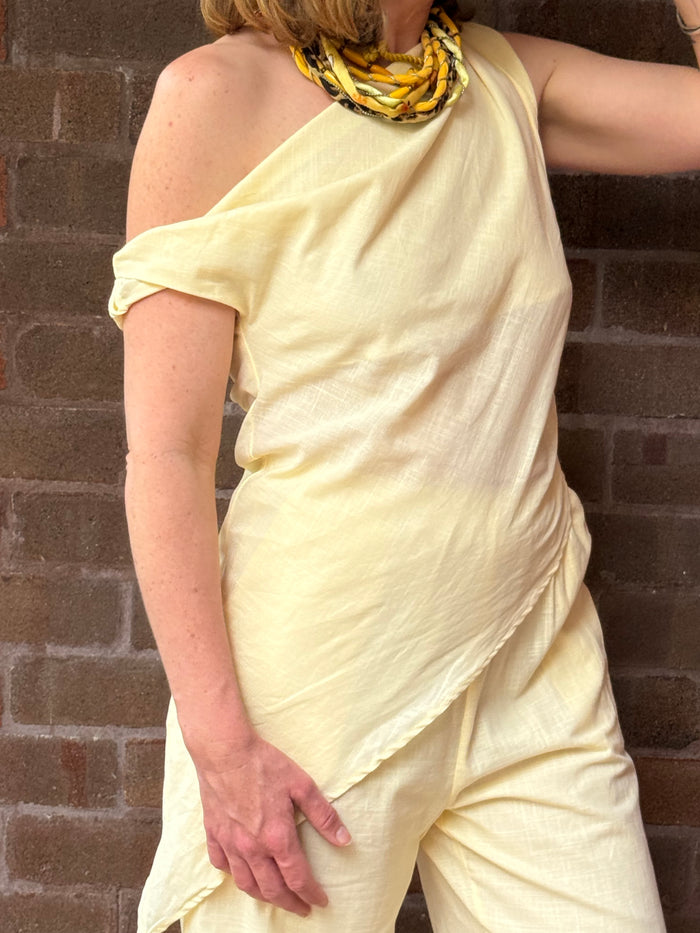 Soft Yellow Off-Shoulder Cotton Top – By Frankie (Copy)