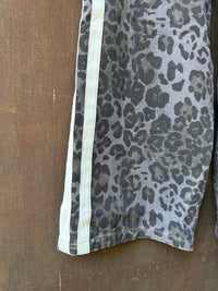 Washed Purple Leopard Racer Jean - White Stripe / By Frankie