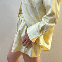 Lemon Stripe Cotton Shorts – By Frankie