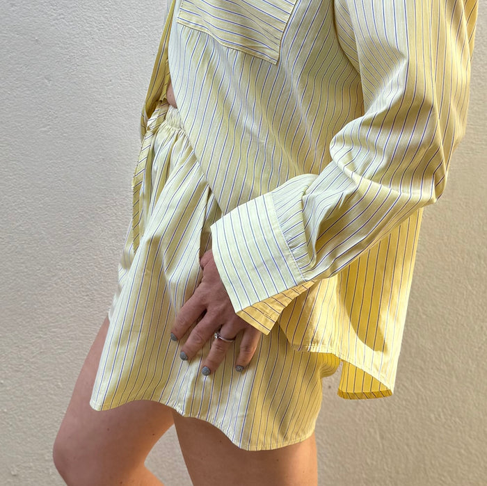 Lemon Stripe Cotton Shorts – By Frankie