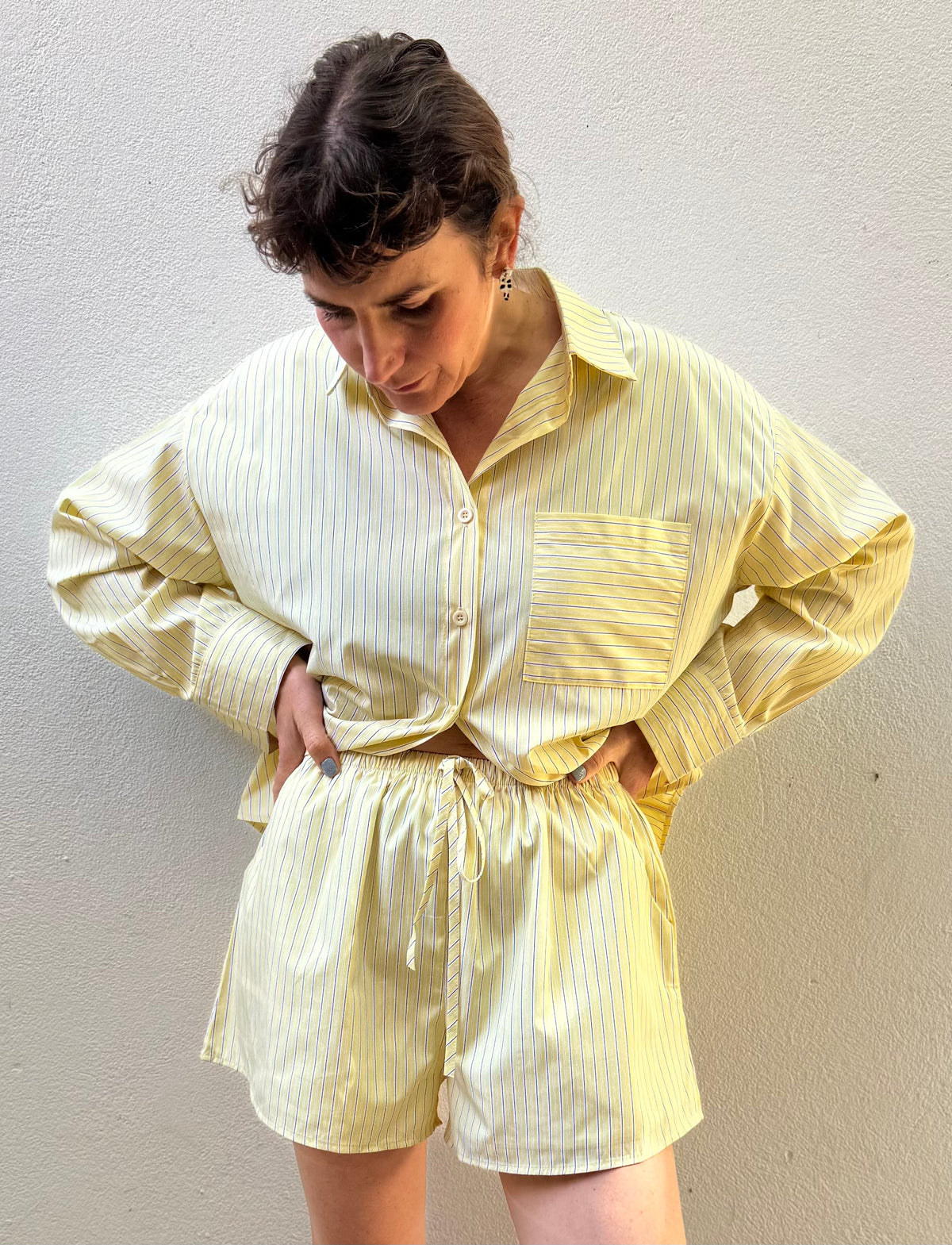 Lemon Stripe Cotton Shorts – By Frankie