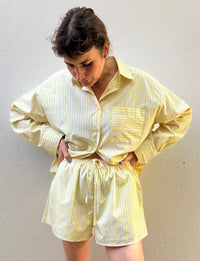 Lemon Stripe Cotton Shorts – By Frankie