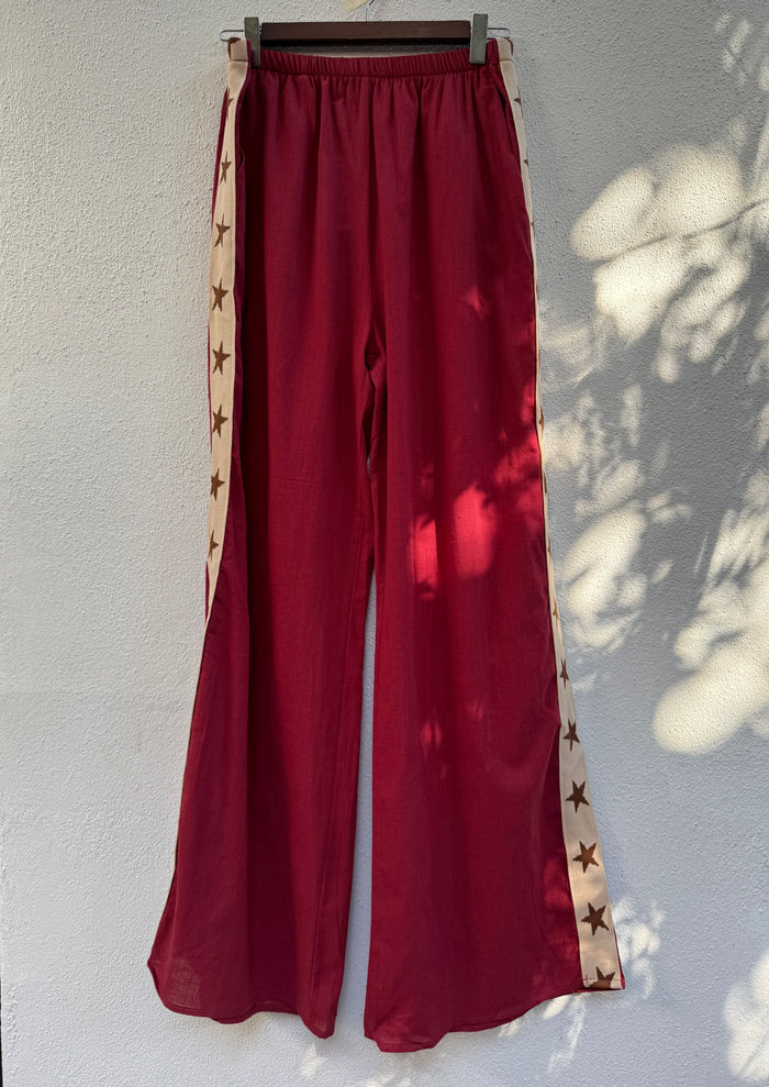 Star Pants - Maroon / By Frankie