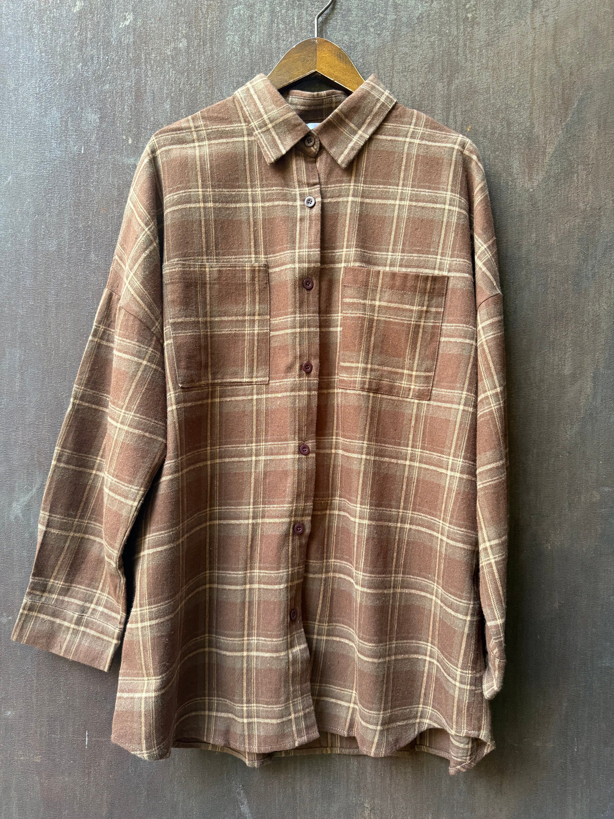 Western Flannel Shirt - Chocolate Brown/ By Frankie