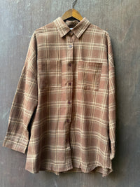 Western Flannel Shirt - Chocolate Brown/ By Frankie