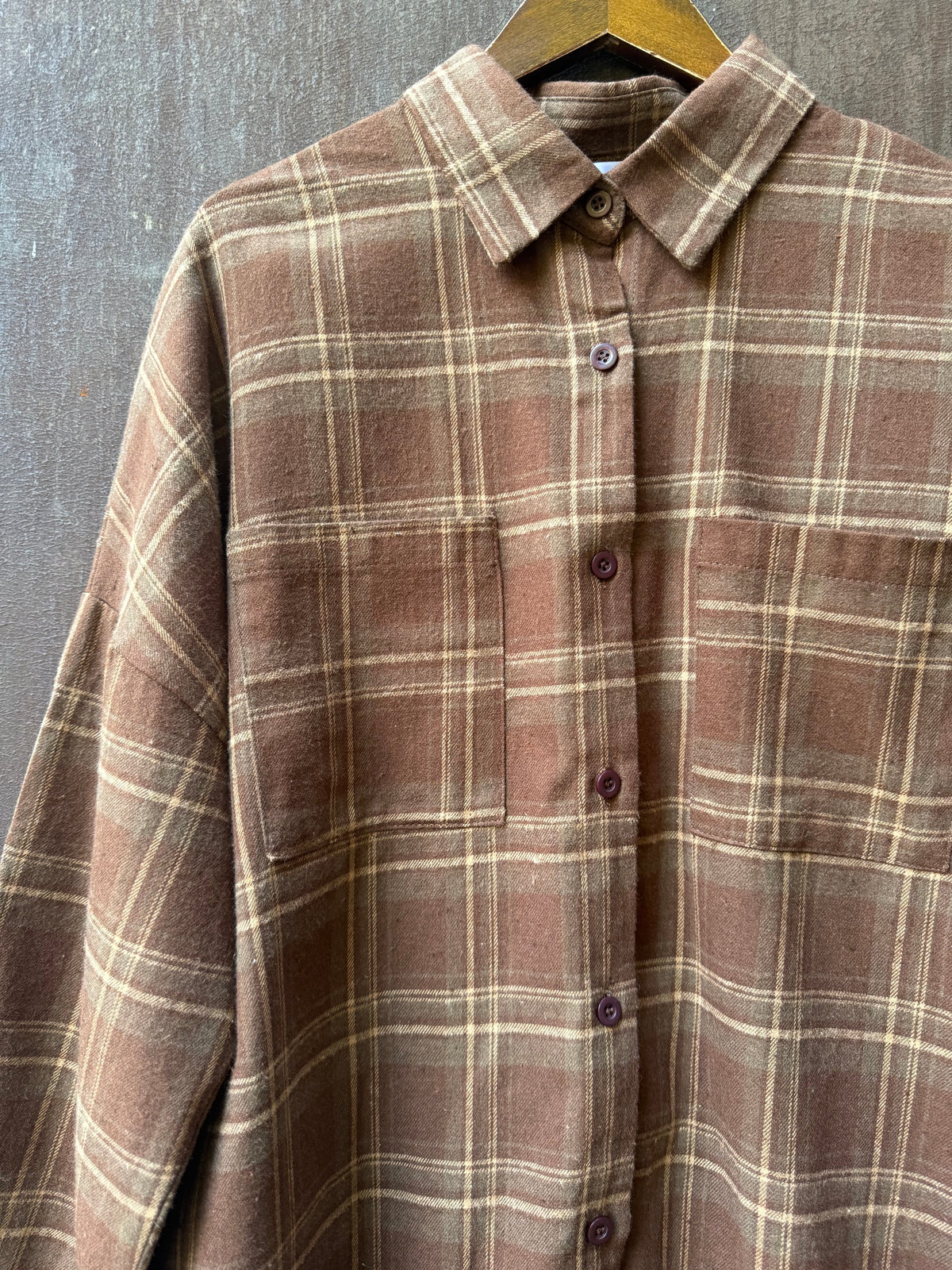 Western Flannel Shirt - Chocolate Brown/ By Frankie
