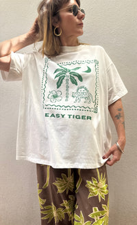 Easy Tiger Graphic Tee - White/Green - By Frankie