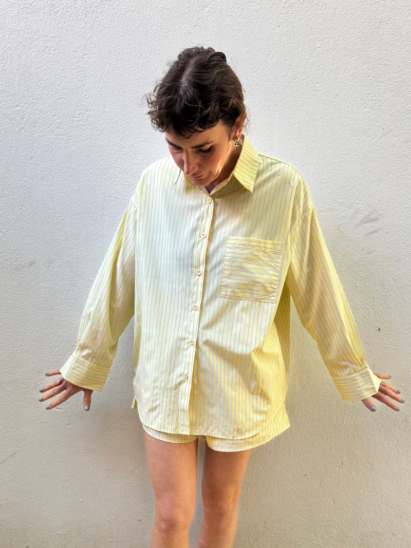 Lemon Stripe Cotton Shorts – By Frankie