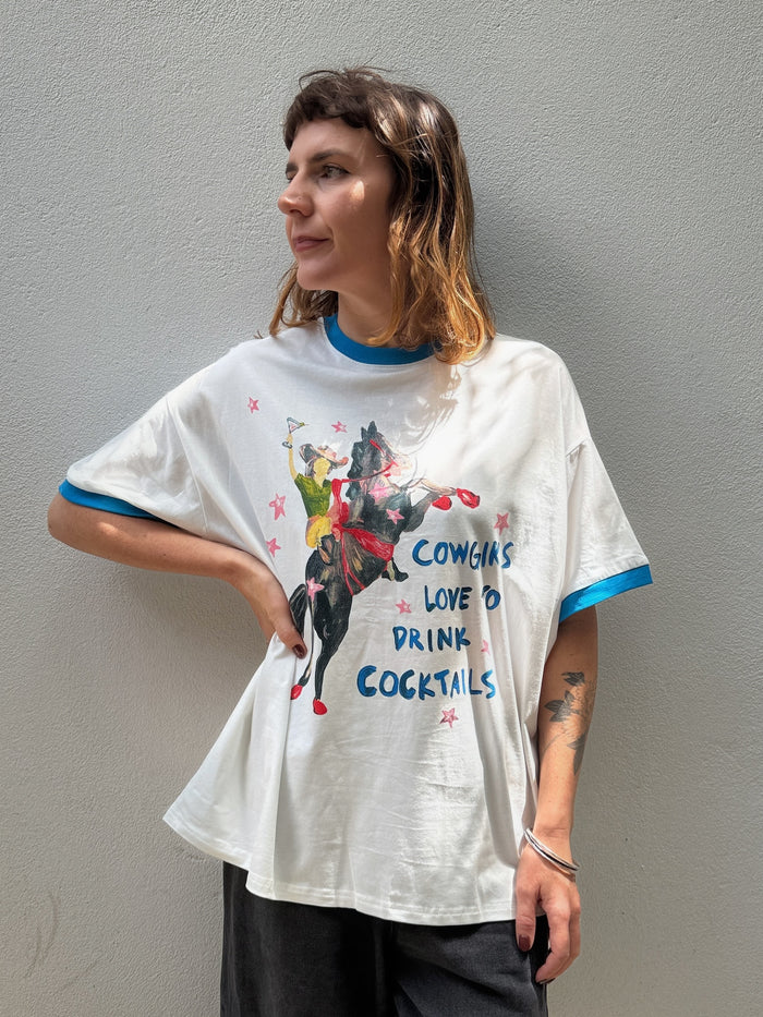 Cowgirls Like Margaritas Ringer Tee – By Frankie