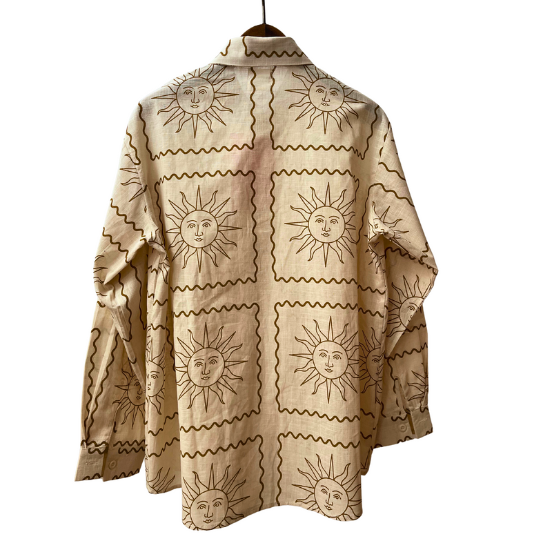 Aztec Sun Linen Shirt / Beige