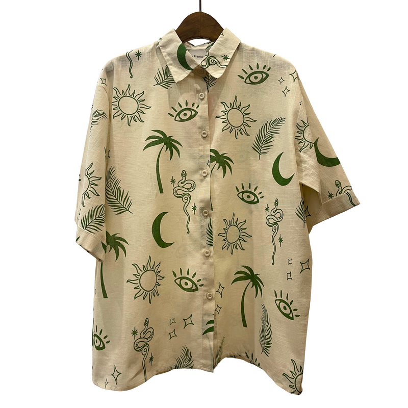 Its a Jungle Out there Set! By Frankie Shirt Set / Beige/Green