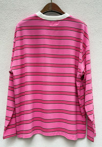 Pink with Red & Green Retro Striped Long Sleeve Top – By Frankie