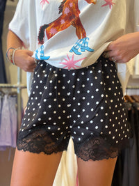 Black Polka Dot Lace Shorts – By Frankie
