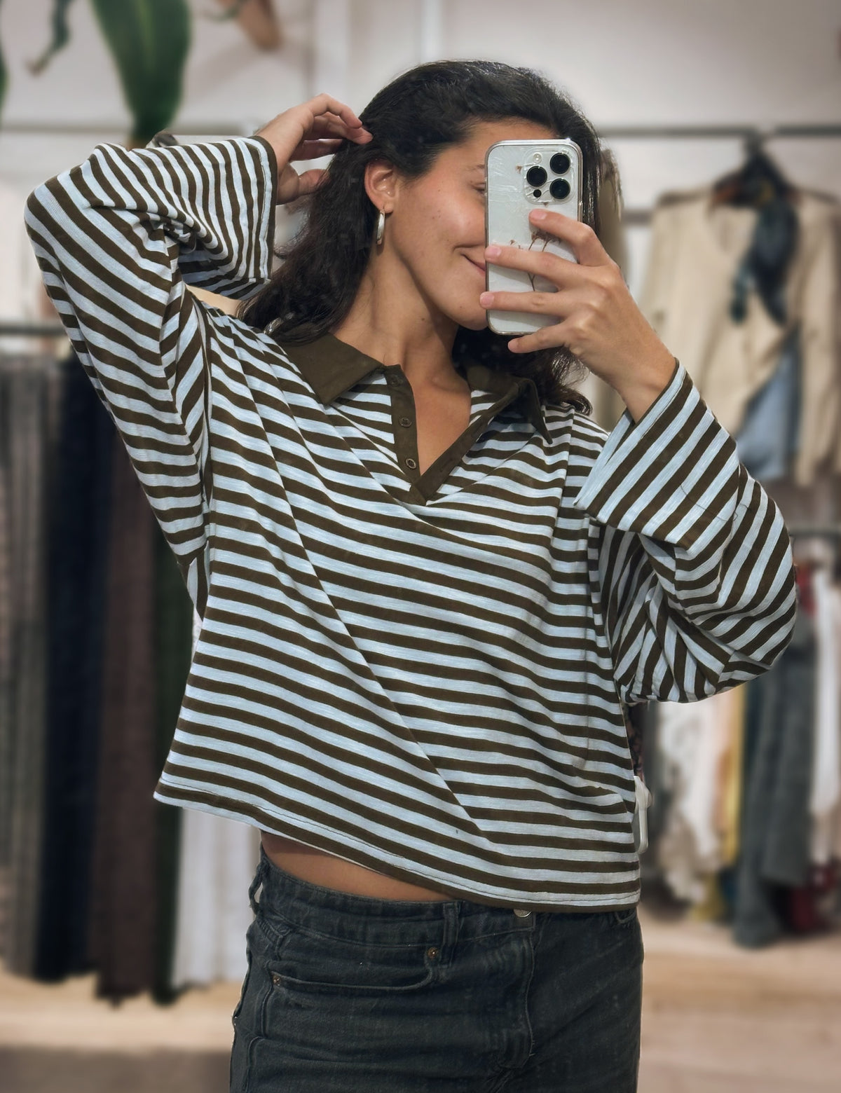 Varsity Stripe Polo Top