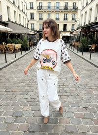 Ride or Die Ringer Tee – White / Chocolate – By Frankie