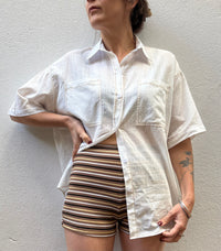 Stripe Mini Shorts – Tan, Black, Butter & White – By Frankie