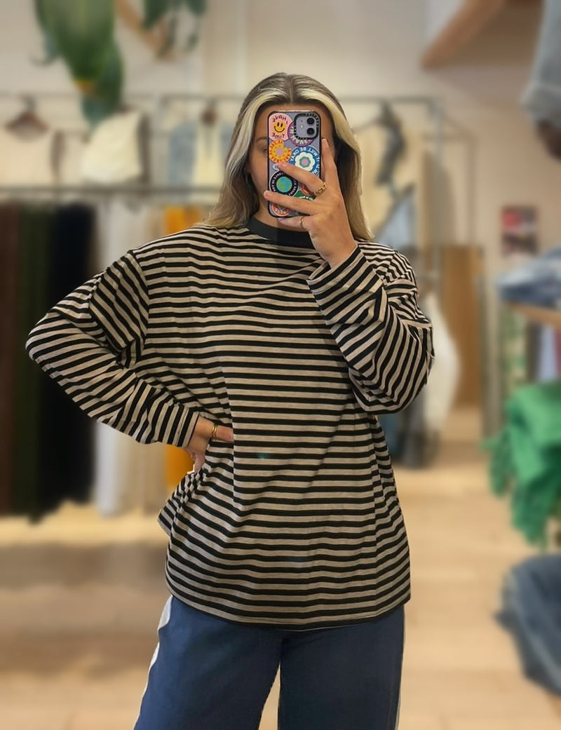 Charcoal & Ivory Stripe Long Sleeve – By Frankie