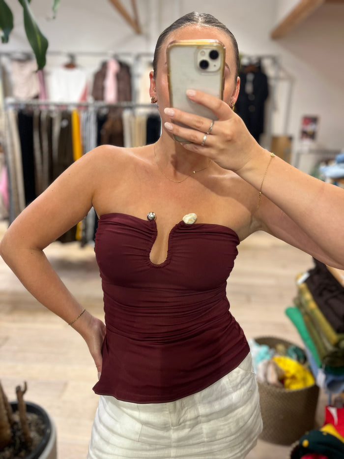 The Shell Tube Top - Burgundy