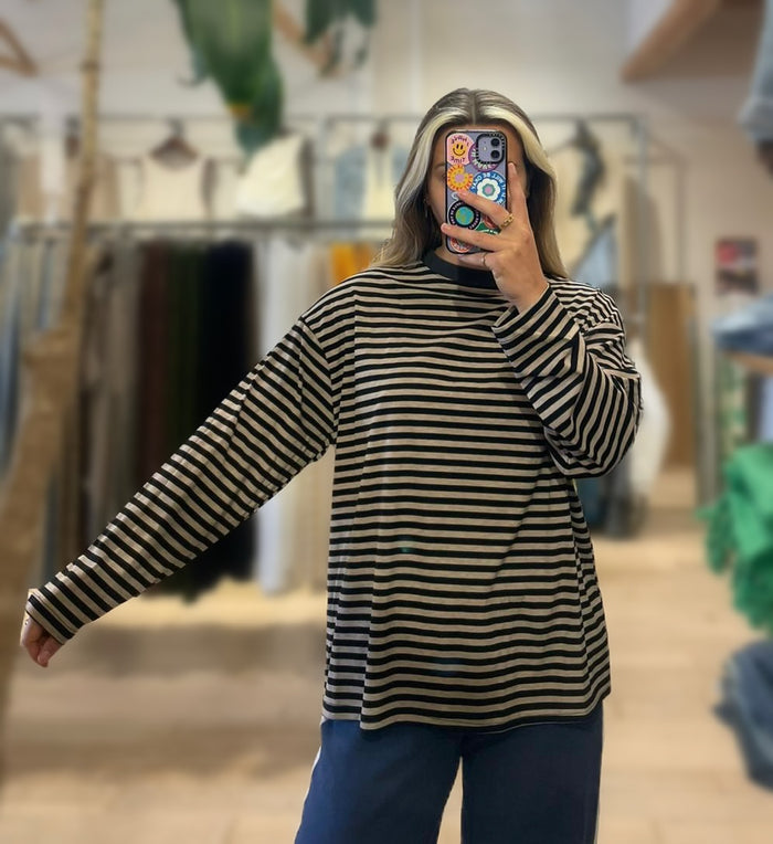 Charcoal & Ivory Stripe Long Sleeve – By Frankie