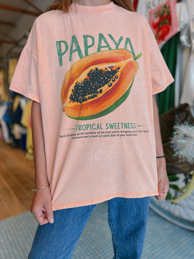 Acid Wash Tropical Sweetness 100% Cotton Oversized Tee