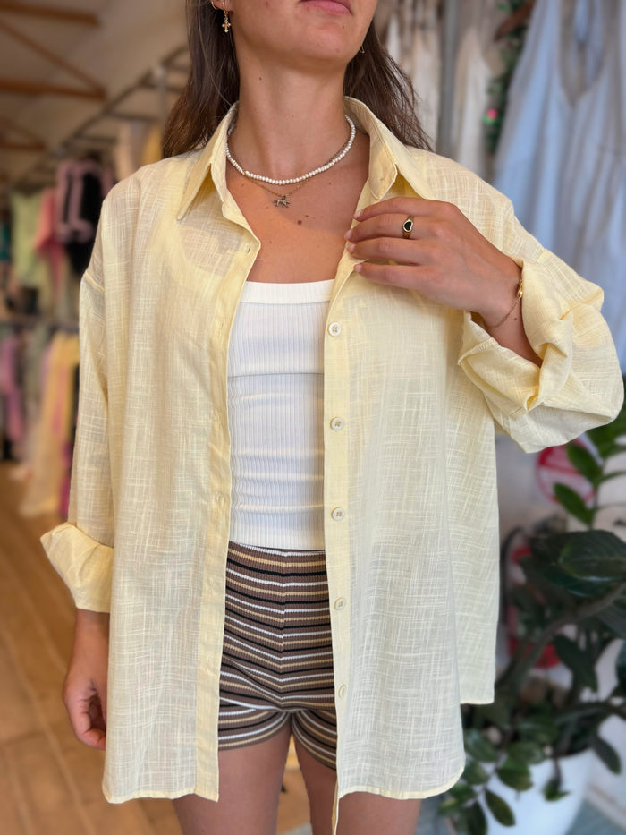 Yellow Long Sleeve Cotton Shirt – By Frankie