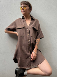 Chocolate Denim Button-Down Dress – By Frankie