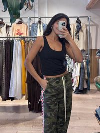 By Frankie Dark Camo Heart Racer Jeans - Red Heart Side Stripe