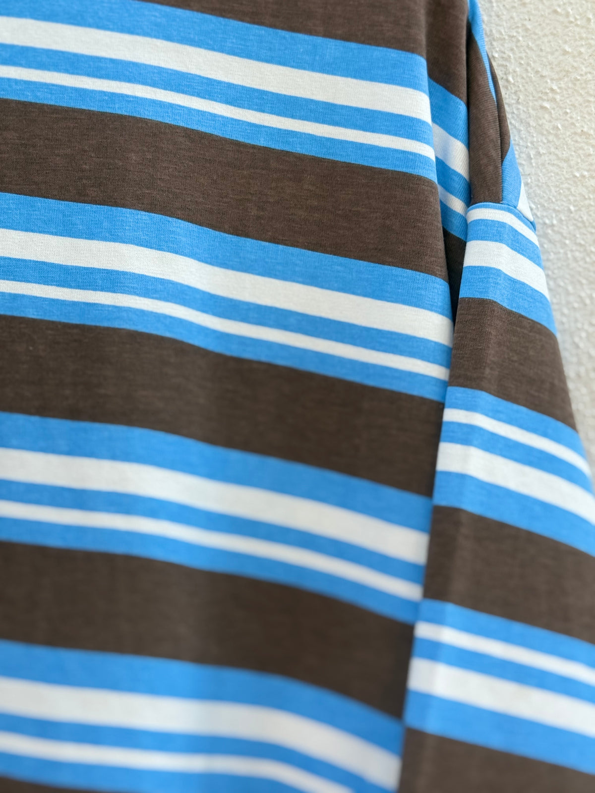 Blue & Choc Brown Stripe Oversized Tee – By Frankie